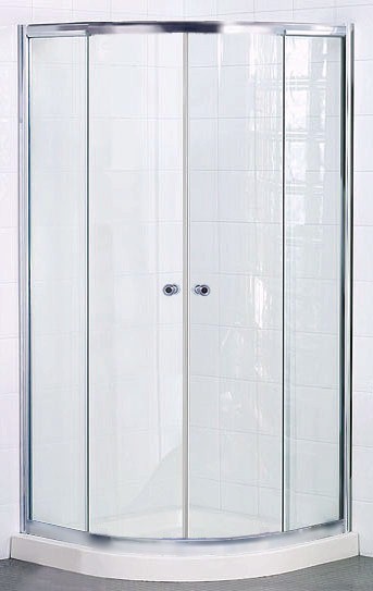 Shower enclosure 900x900 quad + stone resin tray & waste. additional image