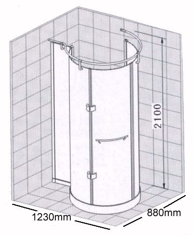 Offset quadrant shower enclosure with tray & waste (right handed). additional image