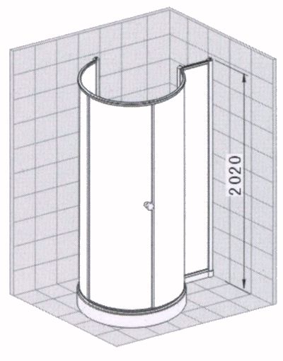 Offset quadrant shower enclosure with tray & waste (left handed). additional image
