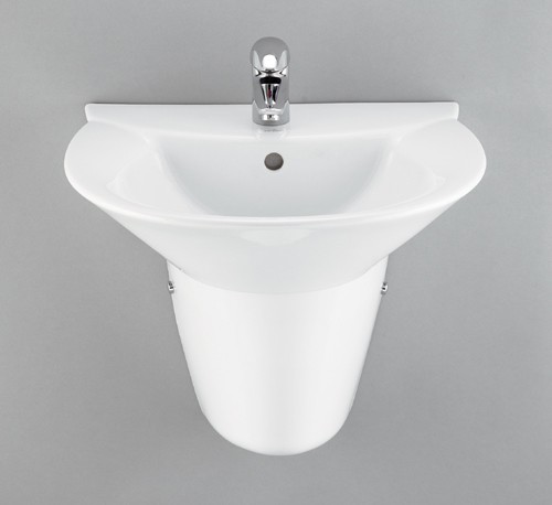 1 Tap Hole Wall Hung Basin And Semi-Pedestal. additional image