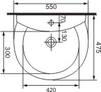 1 Tap Hole Wall Hung Basin And Semi-Pedestal. additional image