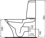 Toilet With Seat, Push Flush Cistern And Fittings. additional image