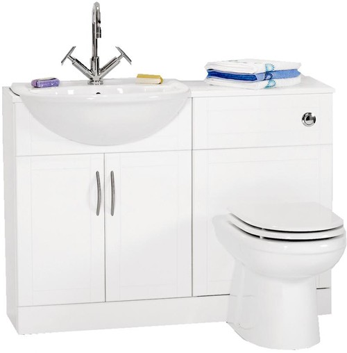White bathroom furniture suite.  1110x810x300mm. additional image