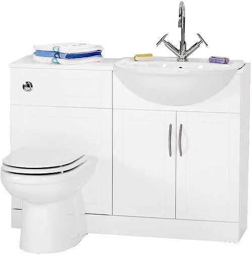 White bathroom furniture suite, right handed.  1110x810x300mm. additional image