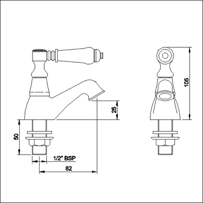 Basin taps (Pair, Chrome) additional image