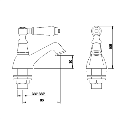 Bath taps (Pair, Chrome) additional image