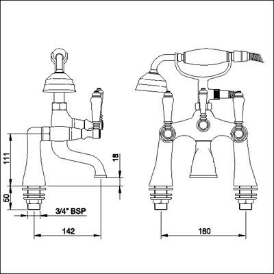 Bath/Shower mixer (Chrome) additional image