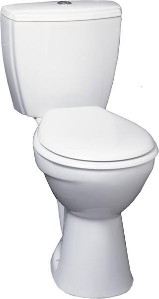 Close Coupled Toilet, Dual Push Flush Cistern With Fitting & Seat. additional image