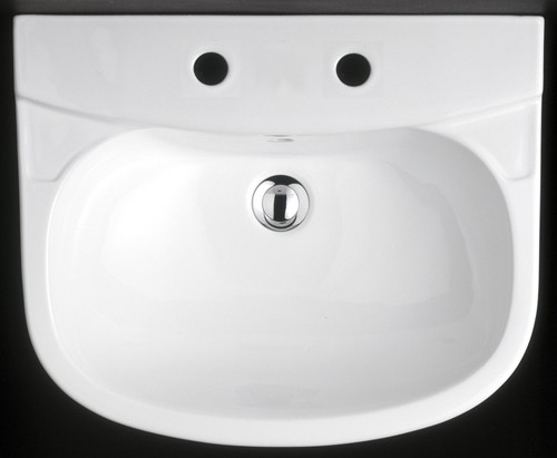 2 Tap Hole Basin & Pedestal. 550mm. additional image