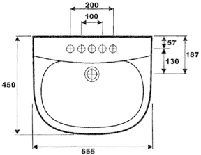 1 Tap Hole Basin. 550mm. additional image