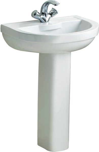 1 Tap Hole Basin & Pedestal. 650mm. additional image