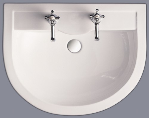 2 Tap Hole Basin & Pedestal. 550mm. additional image