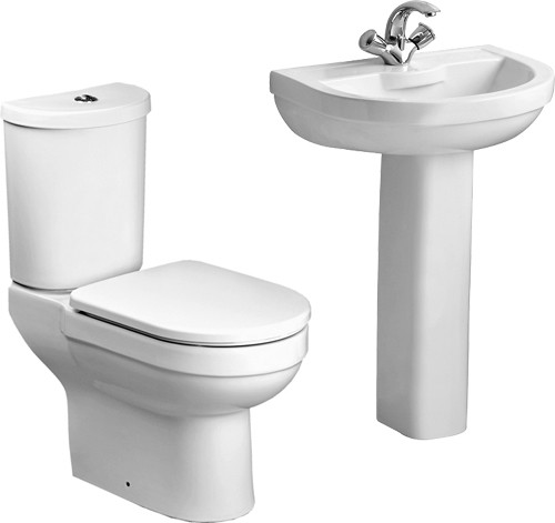 4 Piece Bathroom Suite With 1 Tap Hole Basin. additional image
