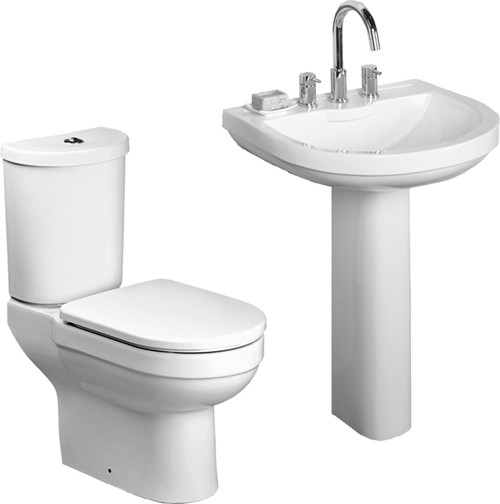 4 Piece Bathroom Suite With 3 Tap Hole Basin. additional image