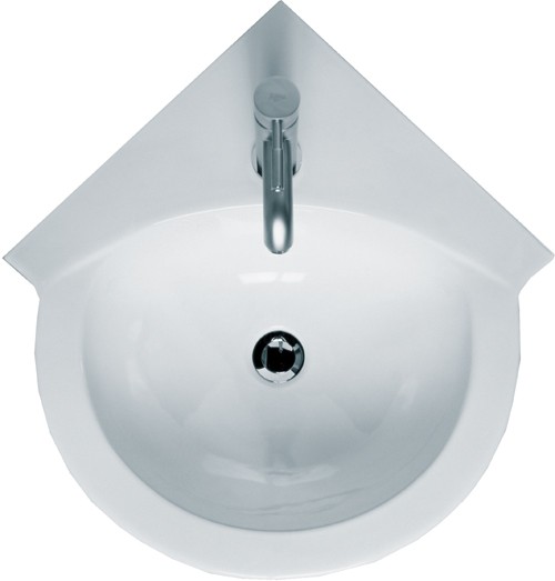 1 Tap Hole Corner Basin And Pedestal. 595mm. additional image