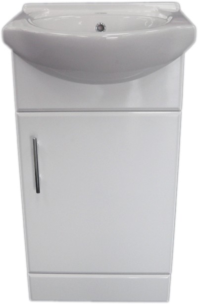 450mm White Vanity Unit, Ceramic Basin, Fully Assembled. additional image