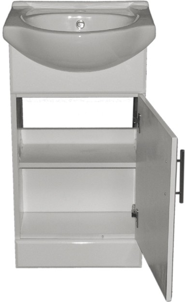 450mm White Vanity Unit, Ceramic Basin, Fully Assembled. additional image