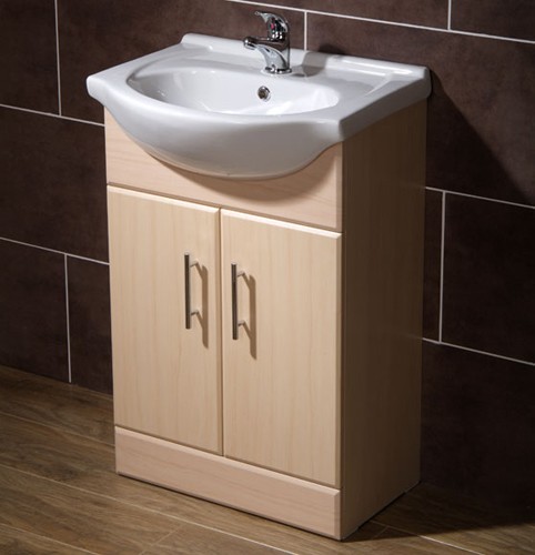 550mm Beech Vanity Unit, Ceramic Basin, Fully Assembled. additional image