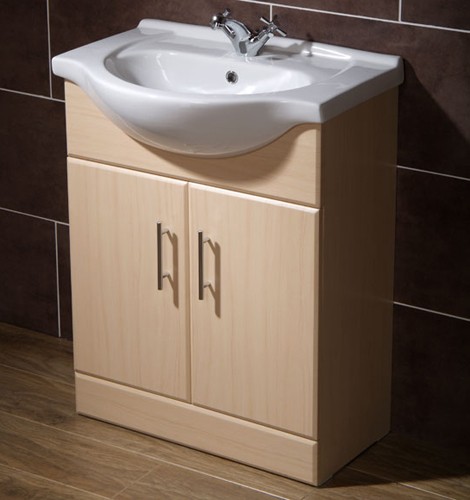 650mm Beech Vanity Unit, Ceramic Basin, Fully Assembled. additional image