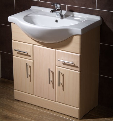 750mm Beech Vanity Unit, Ceramic Basin, Fully Assembled. additional image