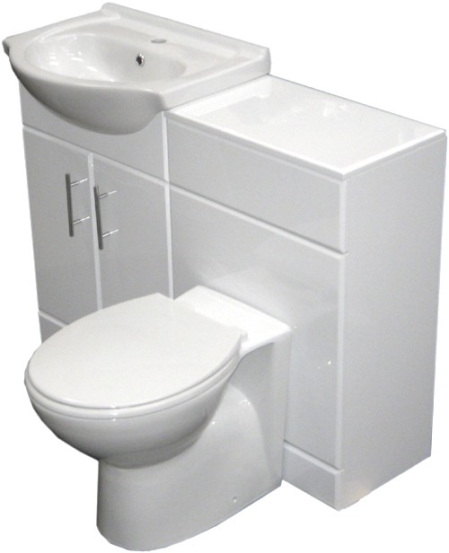 Complete Vanity Suite In White, Left Handed. 1025x830x300mm. additional image