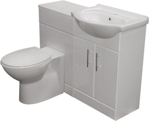 Complete Vanity Suite In White, Right Handed. 1025x830x300mm. additional image