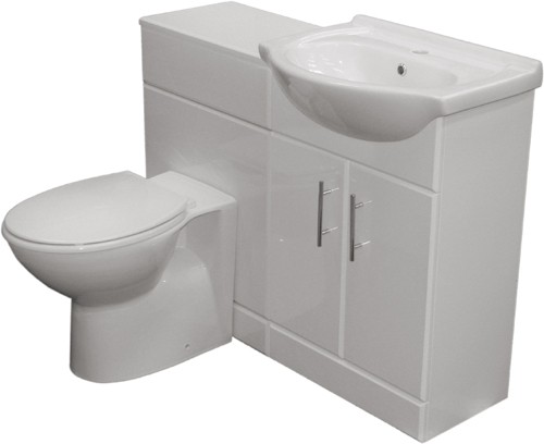 Complete Vanity Suite In White, Right Handed. 1125x830x300mm. additional image