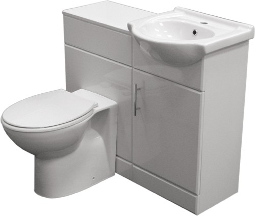 Complete Vanity Suite In White, Right Handed. 925x830x300mm. additional image