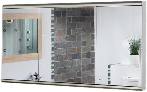 3 Door Mirror Bathroom Cabinet. 1200x650x130mm. additional image