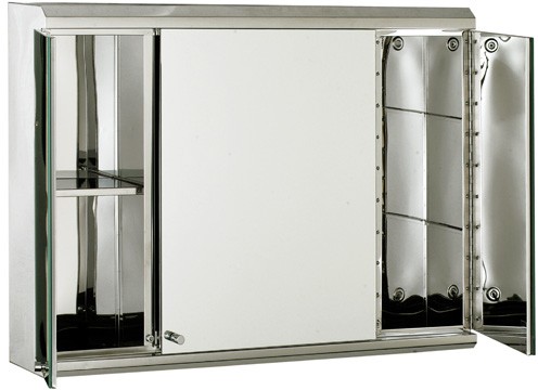 3 Door Mirror Bathroom Cabinet. 800x550x130mm. additional image