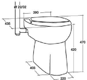 Sanicompact cisternless ceramic WC with built-in macerator. additional image