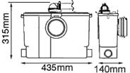 Sanislim macerator for slimline WC. additional image