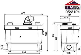 Sanivite kitchen macerator. additional image