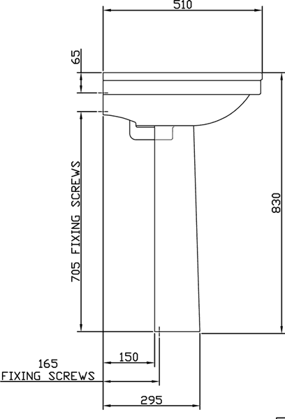 4 Piece Bathroom Suite With Toilet, Seat & 655mm Basin. additional image