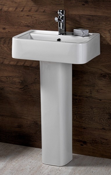 Basin & Pedestal (1 Tap Hole).  Size 510x400mm. additional image