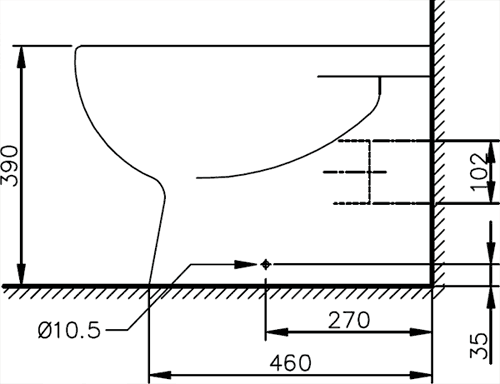 Back To Wall Toilet With Soft Close Seat.  Size 385x580mm. additional image