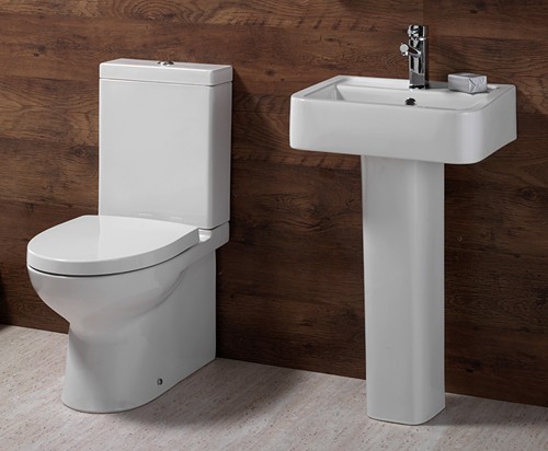 4 Piece Bathroom Suite. Toilet, Soft Close Seat, 51cm Basin. additional image