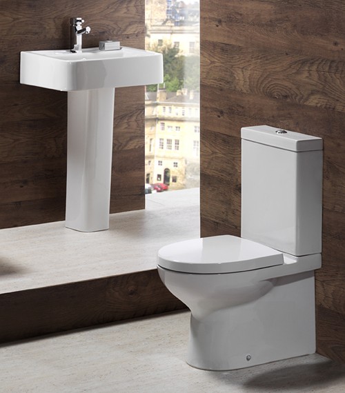 4 Piece Bathroom Suite, Toilet, Soft Close Seat, 58cm Basin. additional image