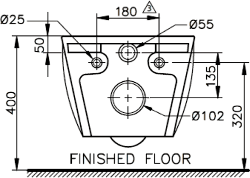 3 Piece Bathroom Suite, Wall Hung Toilet Pan & 51cm Basin. additional image