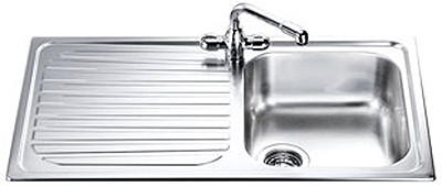 Cucina 1.0 Bowl Stainless Steel Kitchen Sink, Left Hand Drainer. additional image