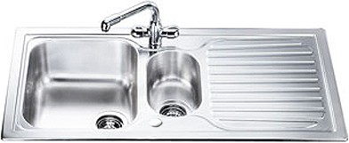 Cucina 1.5 Bowl Stainless Steel Kitchen Sink, Reversible. additional image