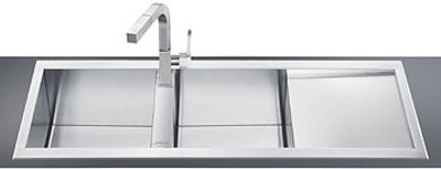 2.0 Bowl Stainless Steel Inset Kitchen Sink, Right Hand Drainer. additional image