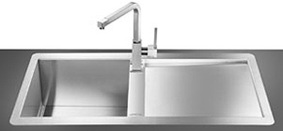 1.0 Bowl Stainless Steel Flush Fit Sink, Right Hand Drainer. additional image
