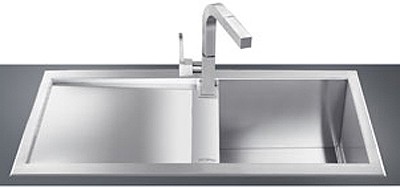 1.0 Bowl Low Profile Stainless Steel Sink, Left Hand Drainer. additional image