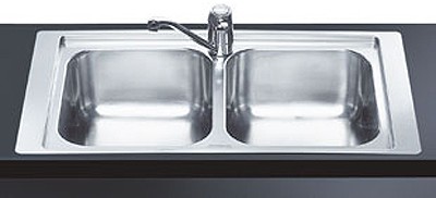 2.0 Bowl Stainless Steel Flush Fit Inset Kitchen Sink. additional image