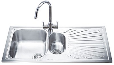 1.5 Bowl Stainless Steel Kitchen Sink With Right Hand Drainer. additional image