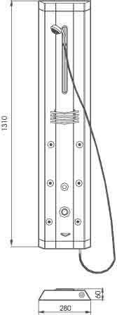 Caspian 6 Jet Shower Panel. additional image