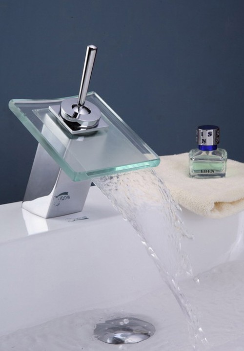 Square Waterfall Basin Mixer Tap With Square Column. additional image