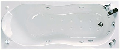 Sophia 6 Jet Whirlpool Bath With Taps. 1700x750mm (Left Hand). additional image