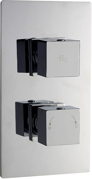 Twin Concealed Thermostatic Shower Valve (Chrome). additional image